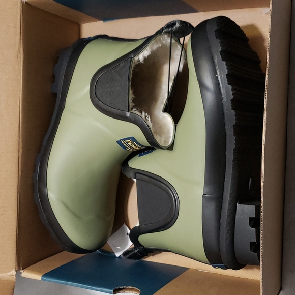 Pendleton Fur Lined Chelsea Olive Ankle Rubber Rainboots NIB - Picture 8 of 8